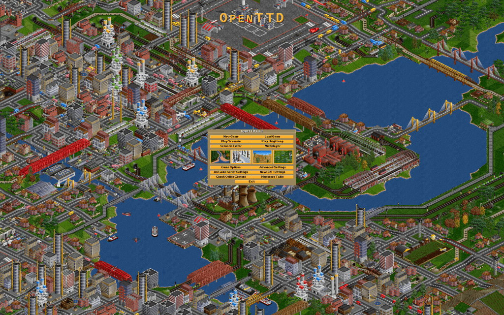 OpenTTD business simulation like Transport Tycoon Duluxe OpenTTD - another transportation business simulation game, clone of Transport Tycoon Duluxe